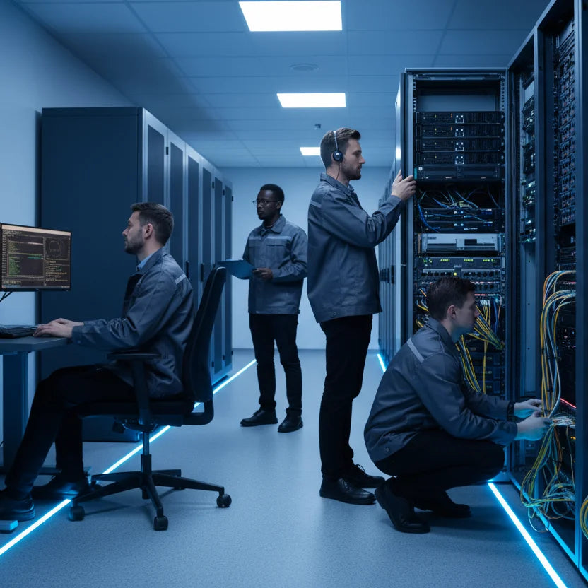 LCRServix engineering team in data center managing Lenovo official resource ecosystem to ensure quality assurance