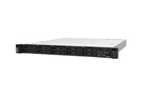 Left angle view of Lenovo SR250 V2 1U server showing chassis depth and front bezel