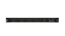 Close-up detail of the 8-bay 2.5" SFF drive configuration on Lenovo SR250 V2 front panel