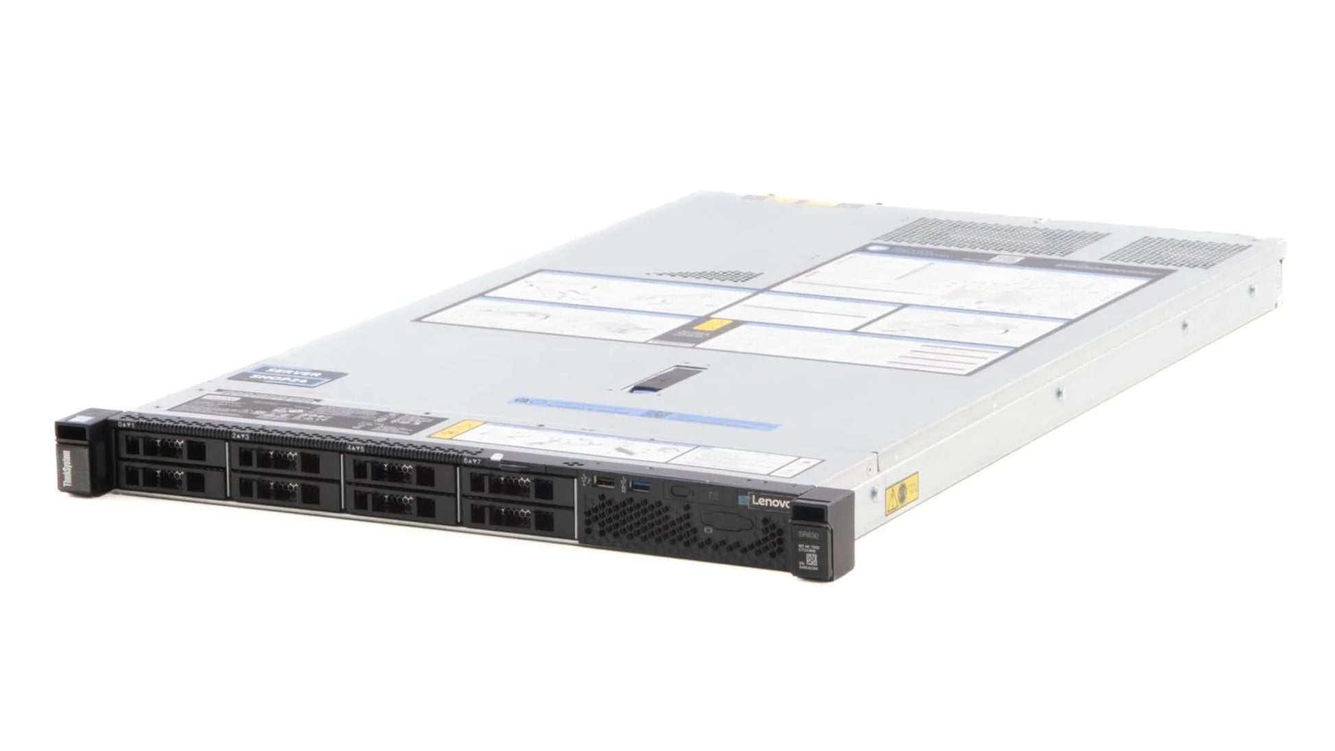 Lenovo ThinkSystem SR630 1U rack server featuring 4x 3.5-inch large form factor drive bays