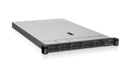 Side angle view showing the 1U rackmount chassis depth of Lenovo SR635