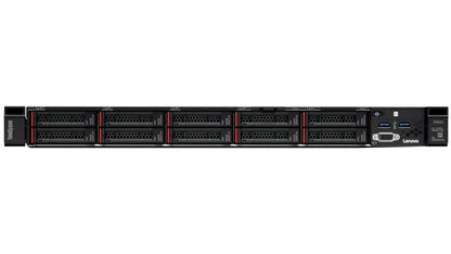 Close-up detail of front USB and VGA ports on Lenovo ThinkSystem SR635