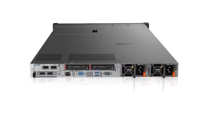 Internal view of Lenovo SR635 chassis showing single AMD EPYC processor and RAM slots