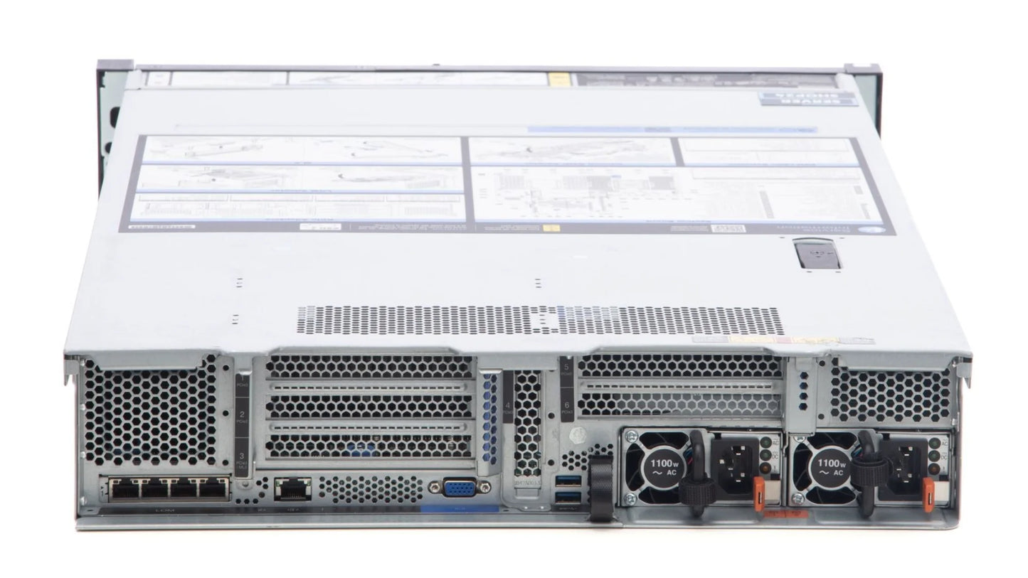 Front view of Lenovo ThinkSystem SR650 server with 8x 3.5-inch SAS drive bays