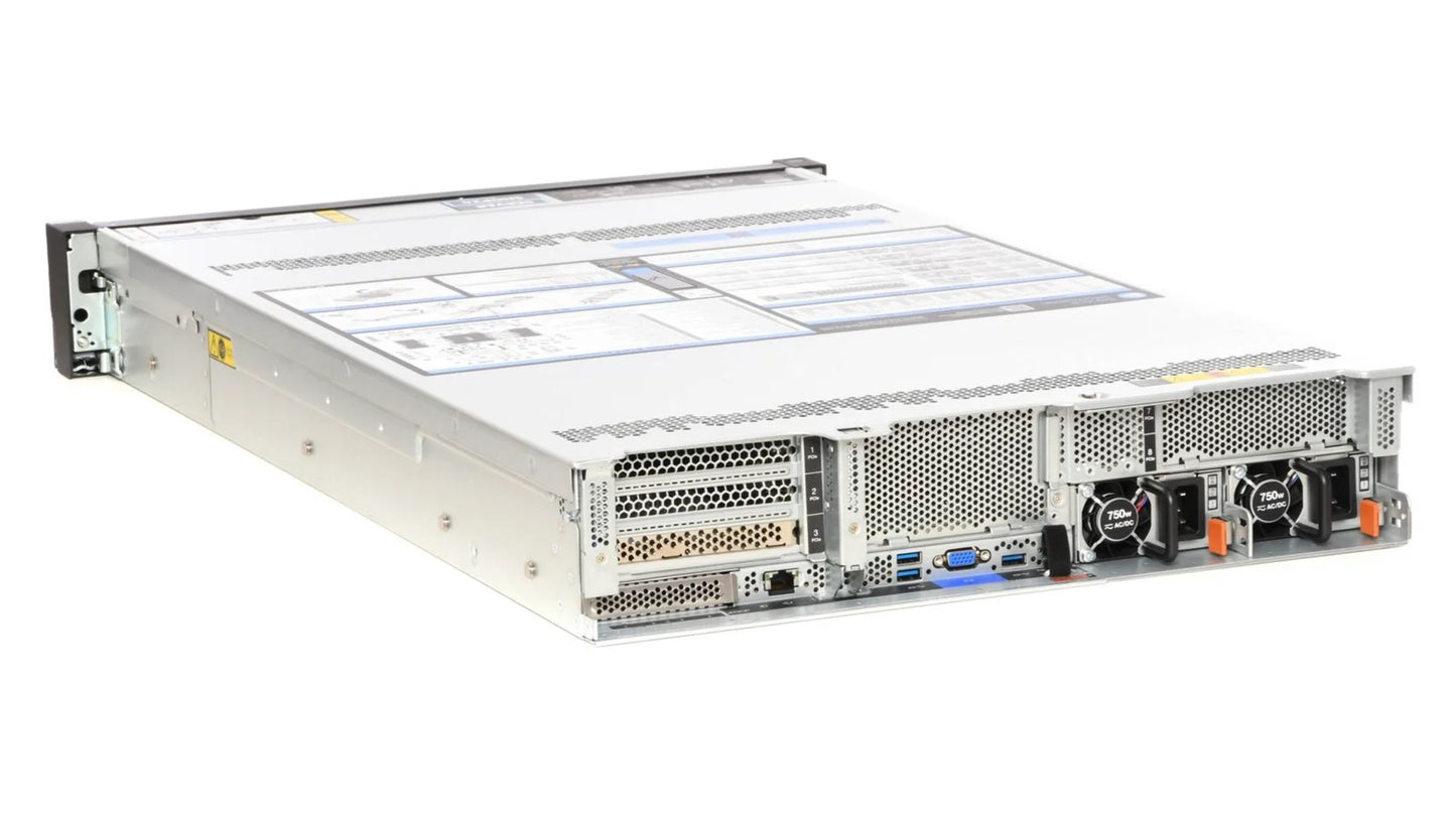 Close-up of dual 1800W Platinum power supply units on Lenovo ThinkSystem SR650 V3
