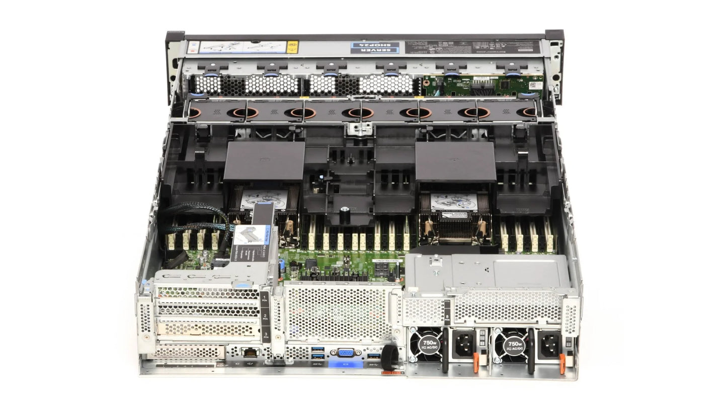 High-performance hot-swap cooling fans and airflow baffle inside SR650 V3 chassis