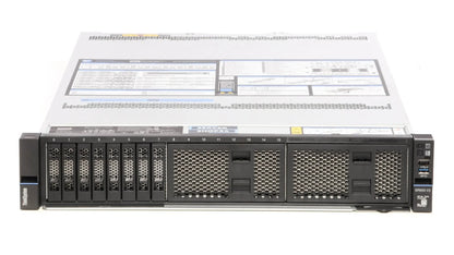 Front view of Lenovo SR650 V3 showing 16x 2.5-inch NVMe/SSD drive bays layout