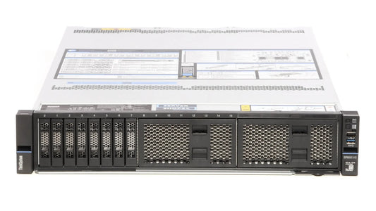 Front view of Lenovo SR650 V3 showing 16x 2.5-inch NVMe/SSD drive bays layout