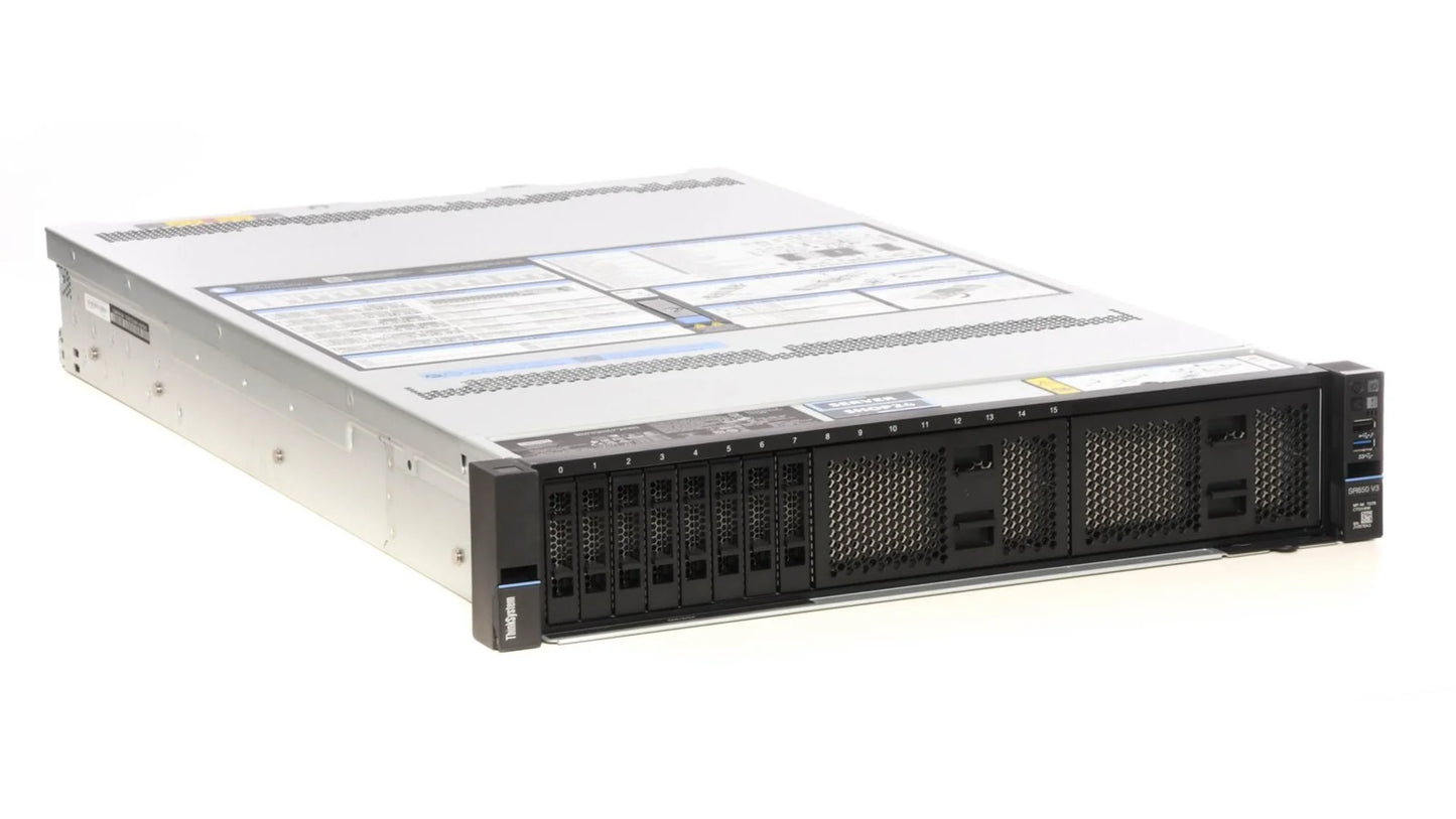 Rear view of Lenovo SR650 V3 server showing PCIe slots, OCP module and dual PSUs