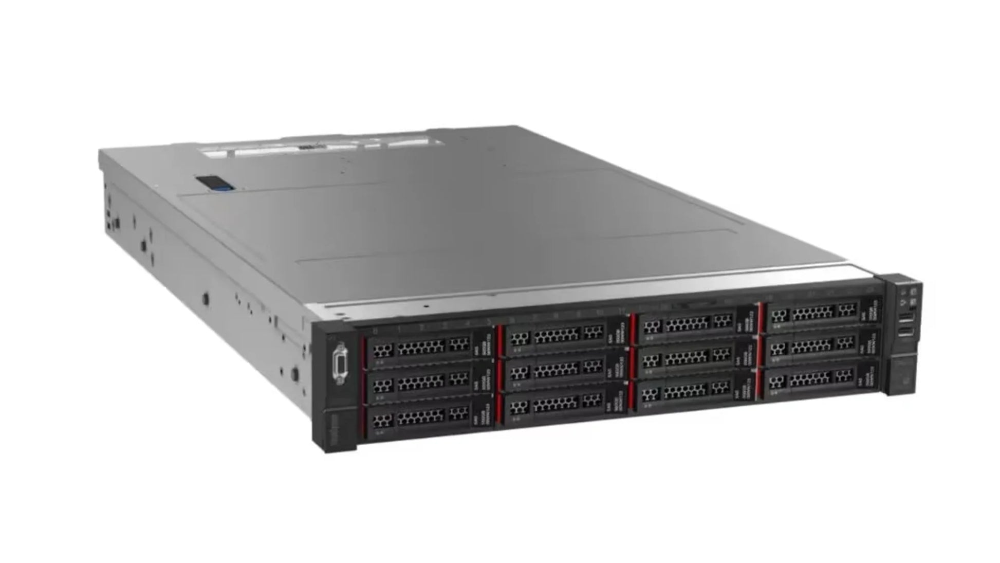 Lenovo ThinkSystem SR655 2U rack server featuring 12x 3.5-inch SAS/SATA drive bays