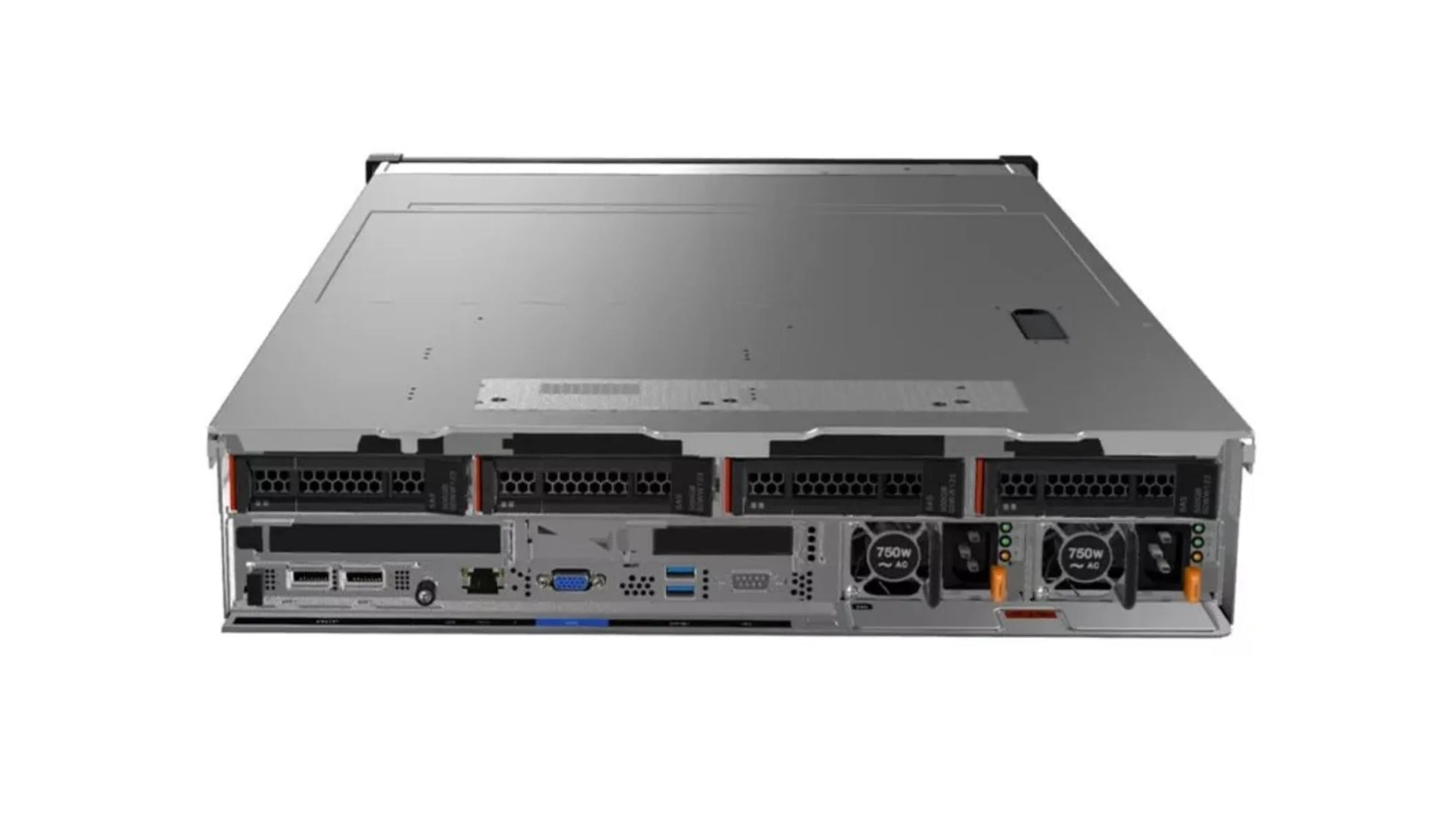 Internal chassis view of Lenovo SR655 highlighting single AMD EPYC processor architecture
