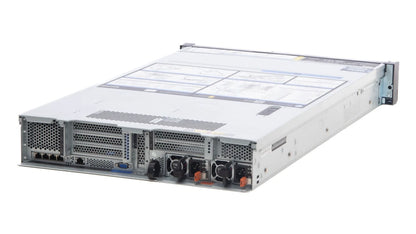 Close-up detail of rear PCIe expansion slots and LOM network adapter on Lenovo SR650